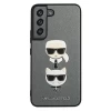 Чехол Karl Lagerfeld Saffiano Iconic Karl and Choupette Head для Samsung Galaxy S22 Plus Silver (KLHCS22MSAKICKCSL)