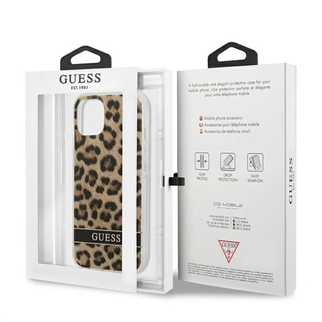 Чохол Guess Leopard для iPhone 13 Brown (GUHCP13MHSLEOW)