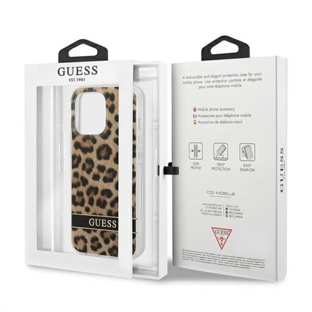 Чехол Guess Leopard для iPhone 13 Pro Brown (GUHCP13LHSLEOW)