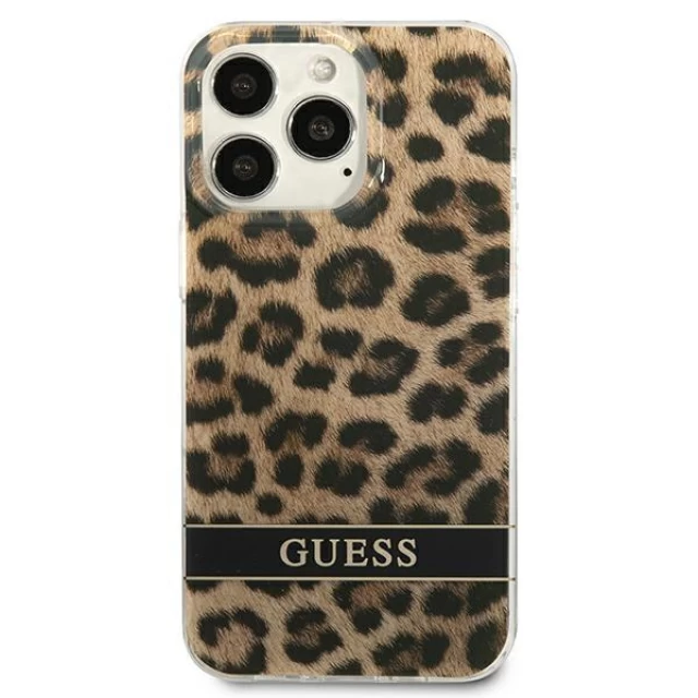 Чохол Guess Leopard для iPhone 13 Pro Max Brown (GUHCP13XHSLEOW)