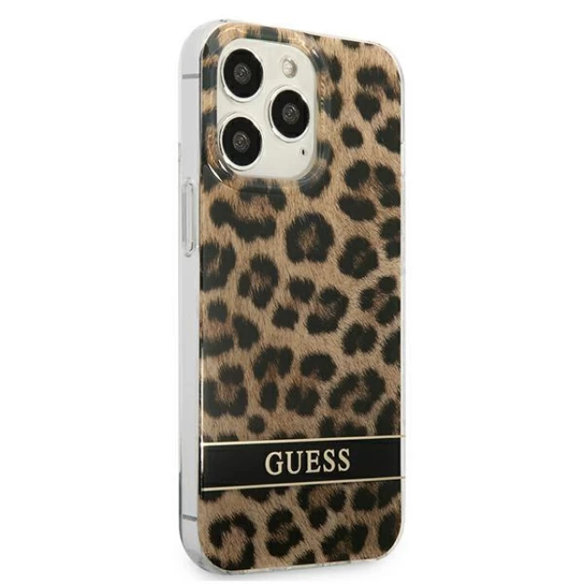 Чехол Guess Leopard для iPhone 13 Pro Max Brown (GUHCP13XHSLEOW)