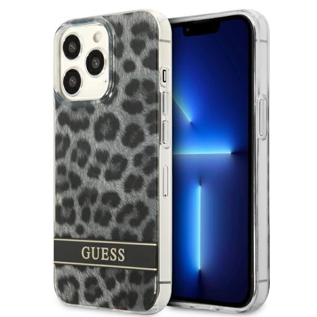 Чехол Guess Leopard для iPhone 13 Pro Grey (GUHCP13LHSLEOK)