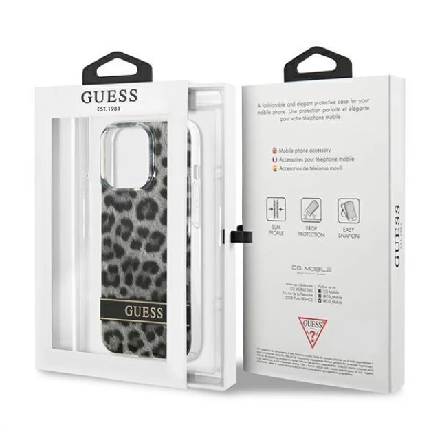 Чехол Guess Leopard для iPhone 13 Pro Grey (GUHCP13LHSLEOK)