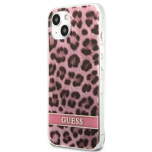 Чохол Guess Leopard для iPhone 13 Pink (GUHCP13MHSLEOP)