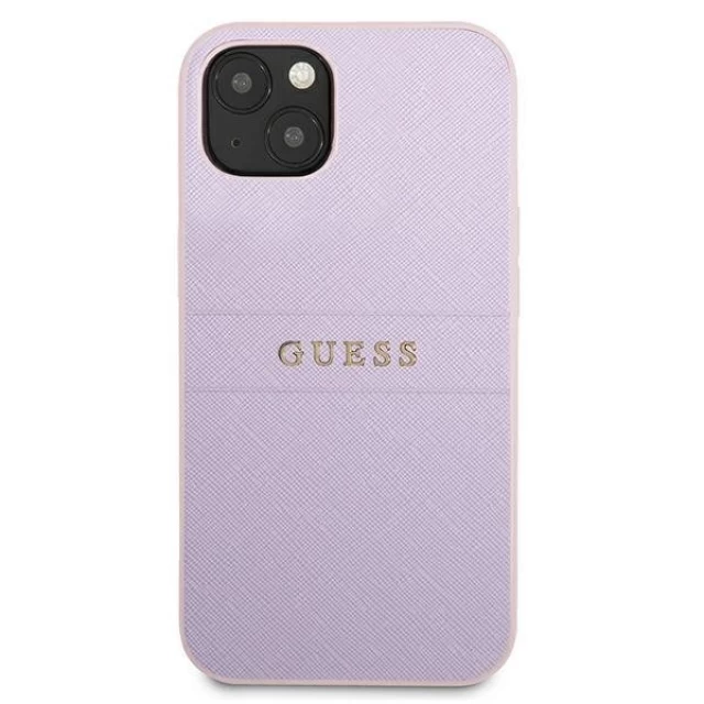 Чехол Guess Saffiano Hot Stamp & Metal Logo для iPhone 13 Purple (GUHCP13MPSASBPU)