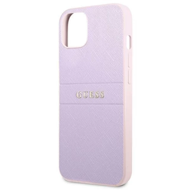 Чохол Guess Saffiano Hot Stamp & Metal Logo для iPhone 13 Purple (GUHCP13MPSASBPU)