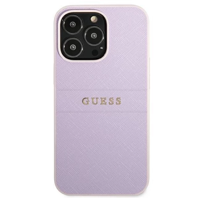 Чехол Guess Saffiano Stripe для iPhone 13 Pro Max Purple (GUHCP13XPSASBPU)