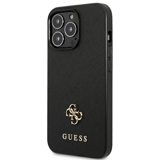 Чехол Guess Saffiano 4G Small Metal Logo для iPhone 13 Pro Black (GUHCP13LPS4MK)