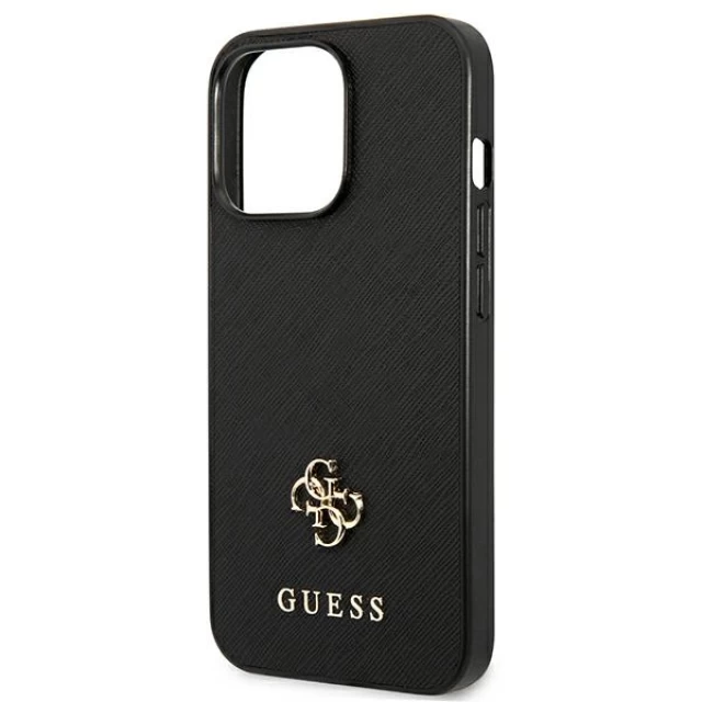 Чохол Guess Saffiano 4G Small Metal Logo для iPhone 13 Pro Black (GUHCP13LPS4MK)