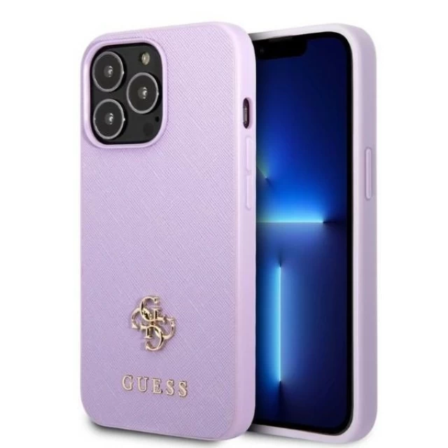 Чехол Guess Saffiano 4G Small Metal Logo для iPhone 13 Pro Purple (GUHCP13LPS4MU)