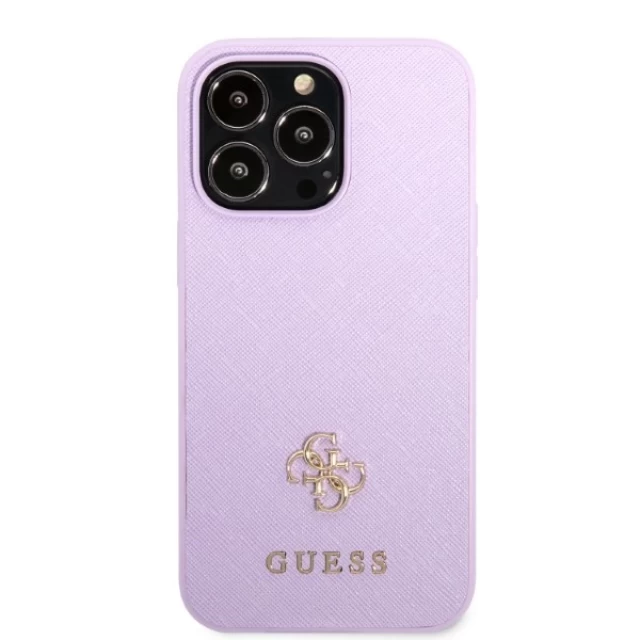 Чохол Guess Saffiano 4G Small Metal Logo для iPhone 13 Pro Purple (GUHCP13LPS4MU)