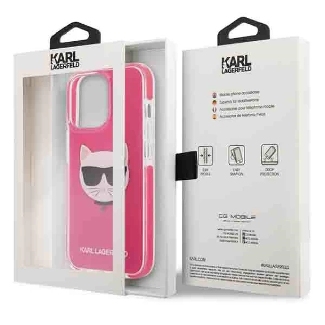 Чохол Karl Lagerfeld Choupette Head для iPhone 13 | 13 Pro Fuschia (KLHCP13LTPECPI)