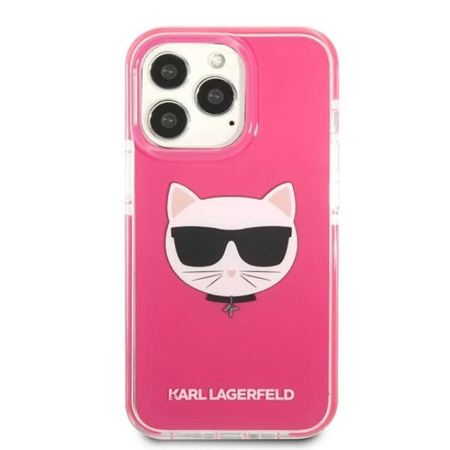 Чохол Karl Lagerfeld Choupette Head для iPhone 13 Pro Max Fuschia (KLHCP13XTPECPI)
