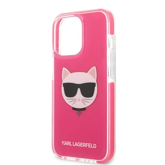 Чохол Karl Lagerfeld Choupette Head для iPhone 13 Pro Max Fuschia (KLHCP13XTPECPI)