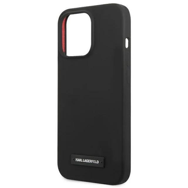 Чохол Karl Lagerfeld Silicone Plaque для iPhone 13 Pro Black (KLHCP13XSLMP1K)