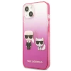 Чохол Karl Lagerfeld Gradient Iconic Karl and Choupette для iPhone 13 mini Pink (KLHCP13STGKCP)
