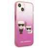 Чехол Karl Lagerfeld Gradient Iconic Karl and Choupette для iPhone 13 mini Pink (KLHCP13STGKCP)