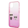Чохол Karl Lagerfeld Gradient Iconic Karl and Choupette для iPhone 13 Pink (KLHCP13MTGKCP)