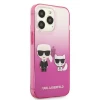 Чохол Karl Lagerfeld Gradient Iconic Karl and Choupette для iPhone 13 Pro Pink (KLHCP13LTGKCP)