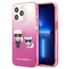 Чохол Karl Lagerfeld Gradient Iconic Karl and Choupette для iPhone 13 Pro Max Pink (KLHCP13XTGKCP)