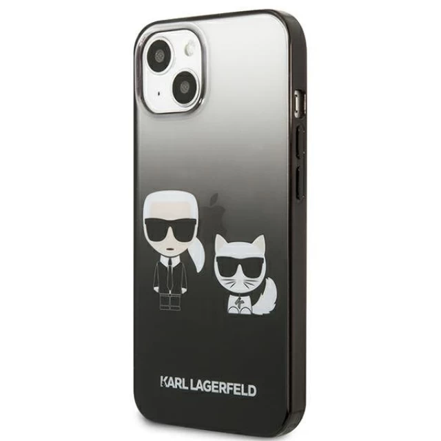 Чохол Karl Lagerfeld Gradient Iconic Karl and Choupette для iPhone 13 mini Black (KLHCP13STGKCK)