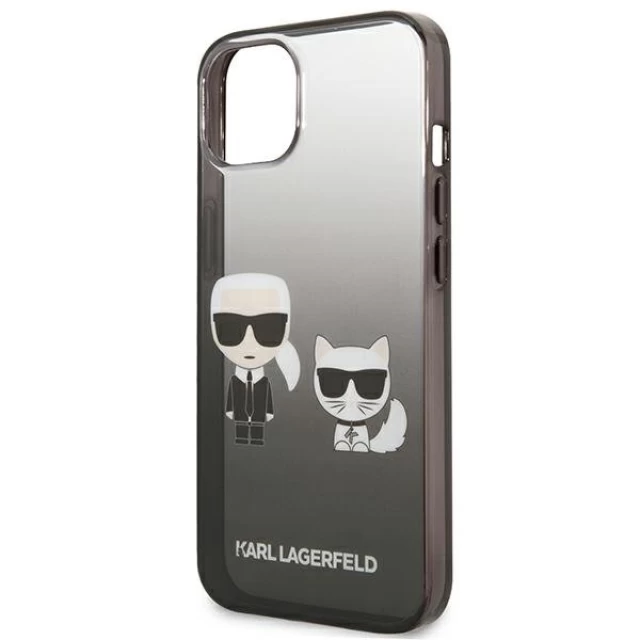 Чехол Karl Lagerfeld Gradient Iconic Karl and Choupette для iPhone 13 Black (KLHCP13MTGKCK)