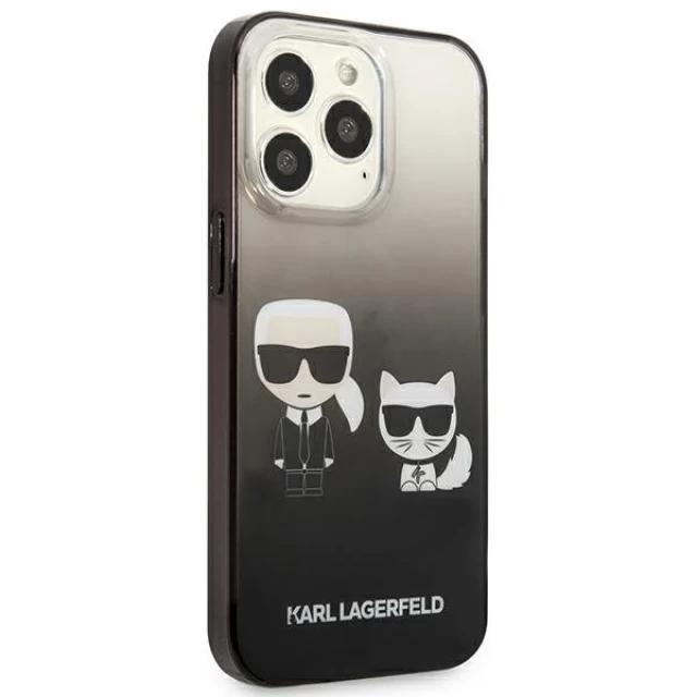 Чохол Karl Lagerfeld Gradient Iconic Karl and Choupette для iPhone 13 Pro Black (KLHCP13LTGKCK)