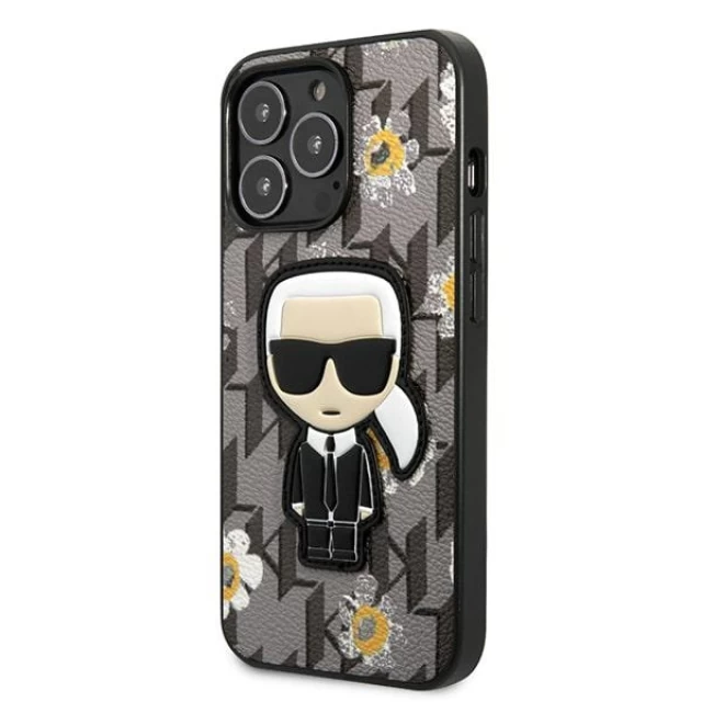 Чохол Karl Lagerfeld Flower Ikonik Karl для iPhone 13 | 13 Pro Grey (KLHCP13LPMNFIK1)