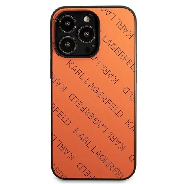 Чехол Karl Lagerfeld Perforated Allover для iPhone 13 Pro Max Orange (KLHCP13XPTLO)
