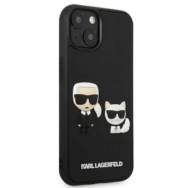 Чехол Karl Lagerfeld Karl & Choupette Iconik 3D для iPhone 13 Black (KLHCP13M3DRKCK)