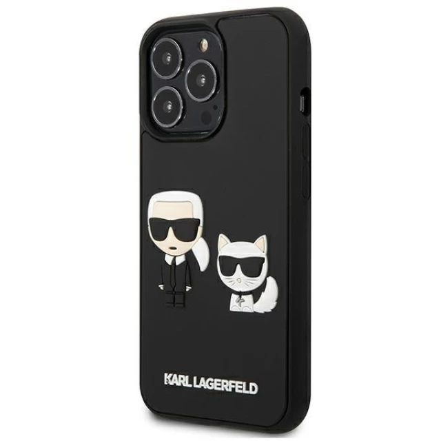 Чехол Karl Lagerfeld Karl & Choupette Iconik 3D для iPhone 13 | 13 Pro Black (KLHCP13L3DRKCK)