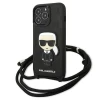 Чехол Karl Lagerfeld Leather Monogram Patch and Cord Iconik для iPhone 13 | 13 Pro Black (KLHCP13LCMNIPK)