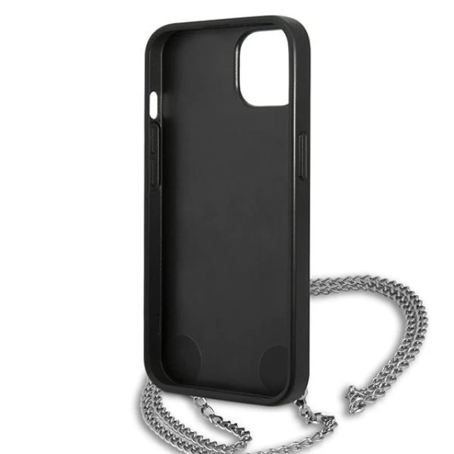 Чехол Karl Lagerfeld Leather Textured and Chain для iPhone 13 Black (KLHCP13MPMK)