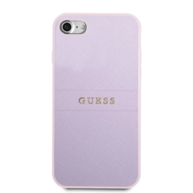 Чехол Guess Saffiano Hot Stamp & Metal Logo для iPhone SE 2022/SE 2020 | 8 | 7 Purple (GUHCI8PSASBPU)