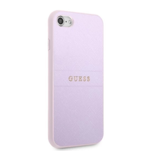 Чехол Guess Saffiano Hot Stamp & Metal Logo для iPhone SE 2022/SE 2020 | 8 | 7 Purple (GUHCI8PSASBPU)