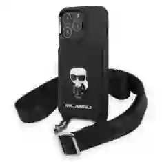 Чохол Karl Lagerfeld Saffiano Metal Ikonik для iPhone 13 | 13 Pro Black (KLHCP13LSAIPCK)