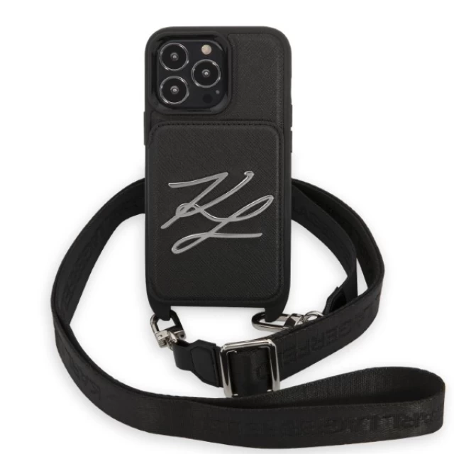 Чехол Karl Lagerfeld Saffiano Autograph для iPhone 13 | 13 Pro Black (KLHCP13LSAKLCK)