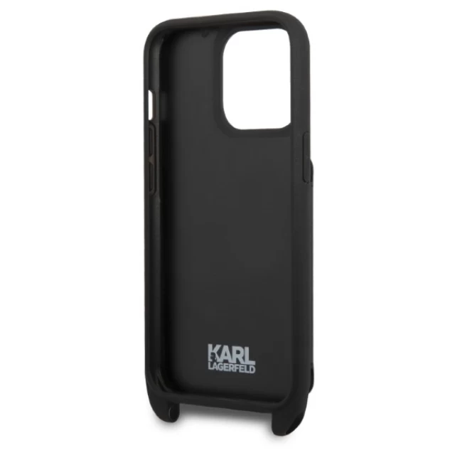 Чехол Karl Lagerfeld Saffiano Karl & Choupette Embossed для iPhone 13 | 13 Pro Black (KLHCP13LSAKCHSK)