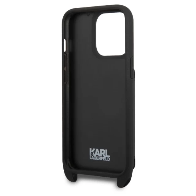 Чохол Karl Lagerfeld Saffiano Karl & Choupette Embossed для iPhone 13 Pro Max Black (KLHCP13XSAKCHSK)