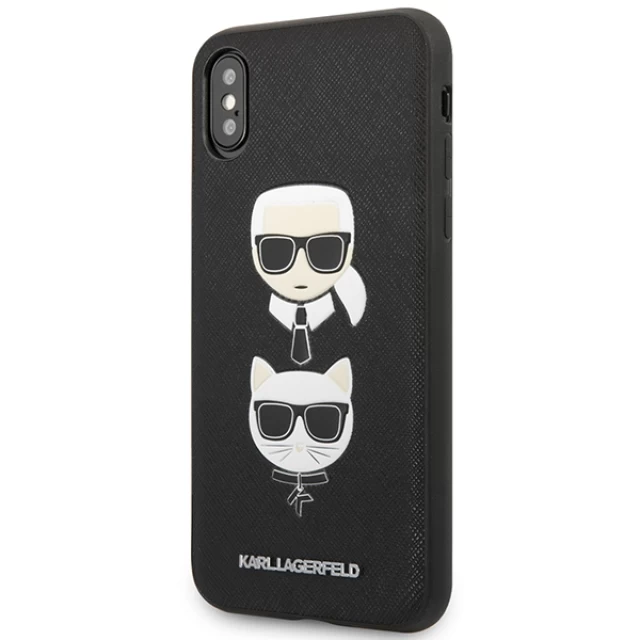 Чехол Karl Lagerfeld Saffiano Karl & Choupette Head для iPhone XS Max Black (3666339055011)
