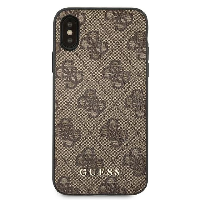 Чохол Guess 4G Metal Gold Logo для iPhone XS Max Brown (GUHCI65G4GFBR)