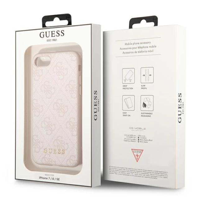 Чохол Guess 4G Metal Gold Logo для iPhone 7 | 8 | SE 2022/2020 Pink (GUHCI8G4GFPI)