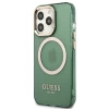 Чохол Guess Gold Outline Translucent для iPhone 13 Pro Max Khaki with MagSafe (GUHMP13XHTCMA)