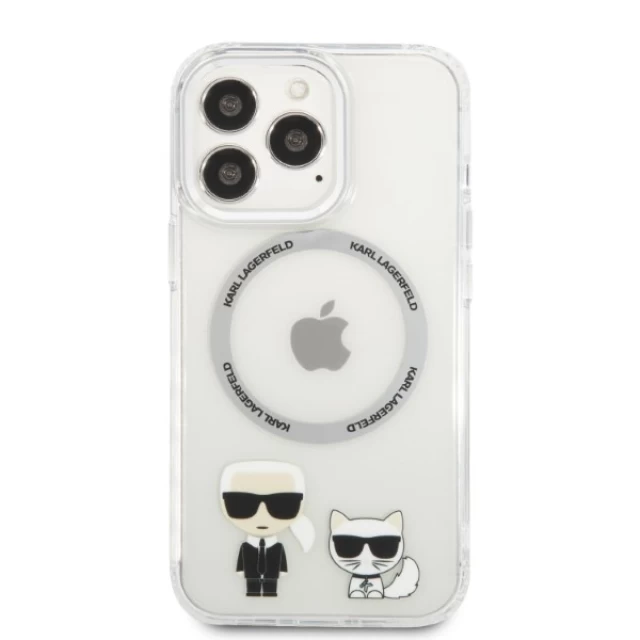 Чехол Karl Lagerfeld Karl & Choupette Aluminium для iPhone 13 | 13 Pro Transparent with MagSafe (KLHMP13LHKCT)