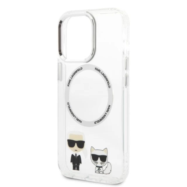Чохол Karl Lagerfeld Karl & Choupette Aluminium для iPhone 13 | 13 Pro Transparent with MagSafe (KLHMP13LHKCT)
