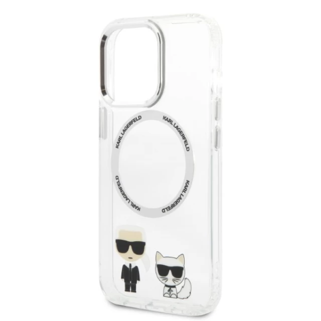 Чохол Karl Lagerfeld Karl & Choupette Aluminium для iPhone 13 Pro Max Transparent with MagSafe (KLHMP13XHKCT)