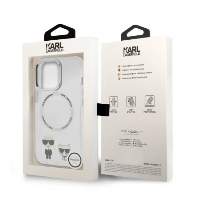 Чохол Karl Lagerfeld Karl & Choupette Aluminium для iPhone 13 Pro Max Transparent with MagSafe (KLHMP13XHKCT)