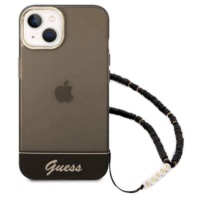 Чохол Guess Translucent Pearl Strap для iPhone 14 Black (GUHCP14SHGCOHK)