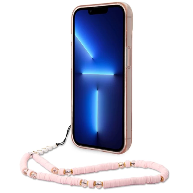 Чехол Guess Translucent Pearl Strap для iPhone 14 Pink (GUHCP14SHGCOHP)