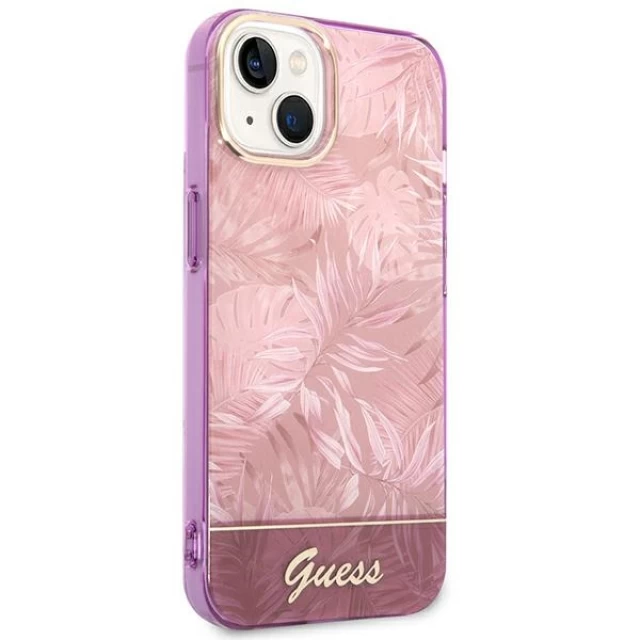Чохол Guess Jungle Collection для iPhone 14 Pink (GUHCP14SHGJGHP)